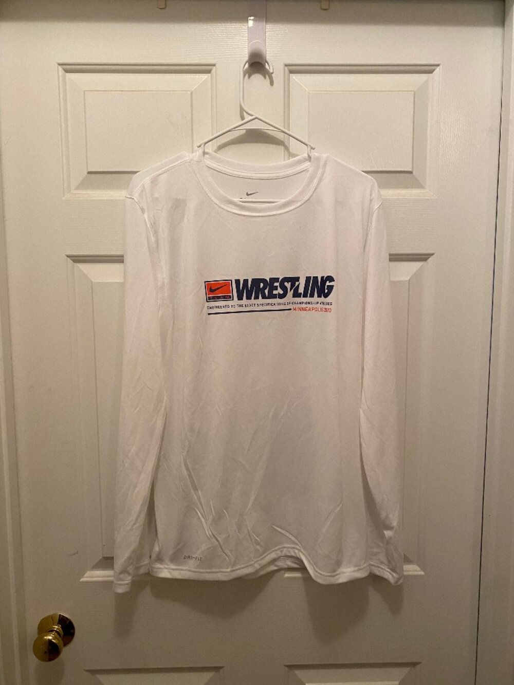 Virginia UVA Cavaliers Wrestling Team Issued Nike L/S T-Shirt White Medium New